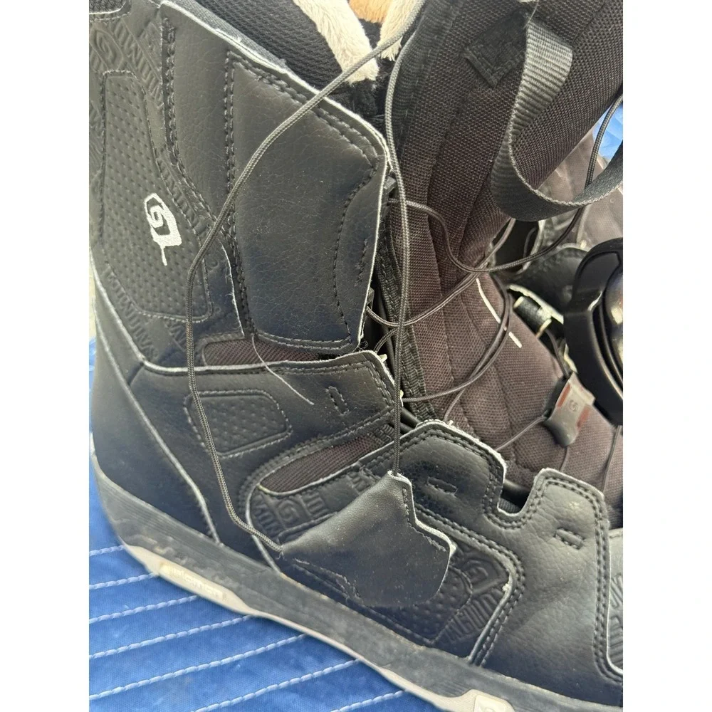 Salomon Faction Snowboard Boots Black Mens Size 8 Quick Pull Lacing All Mountain